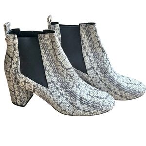 COLE HAAN $220 Nitasha Python Snakeskin Print Ankle Boots, Leather Booties SZ 9B